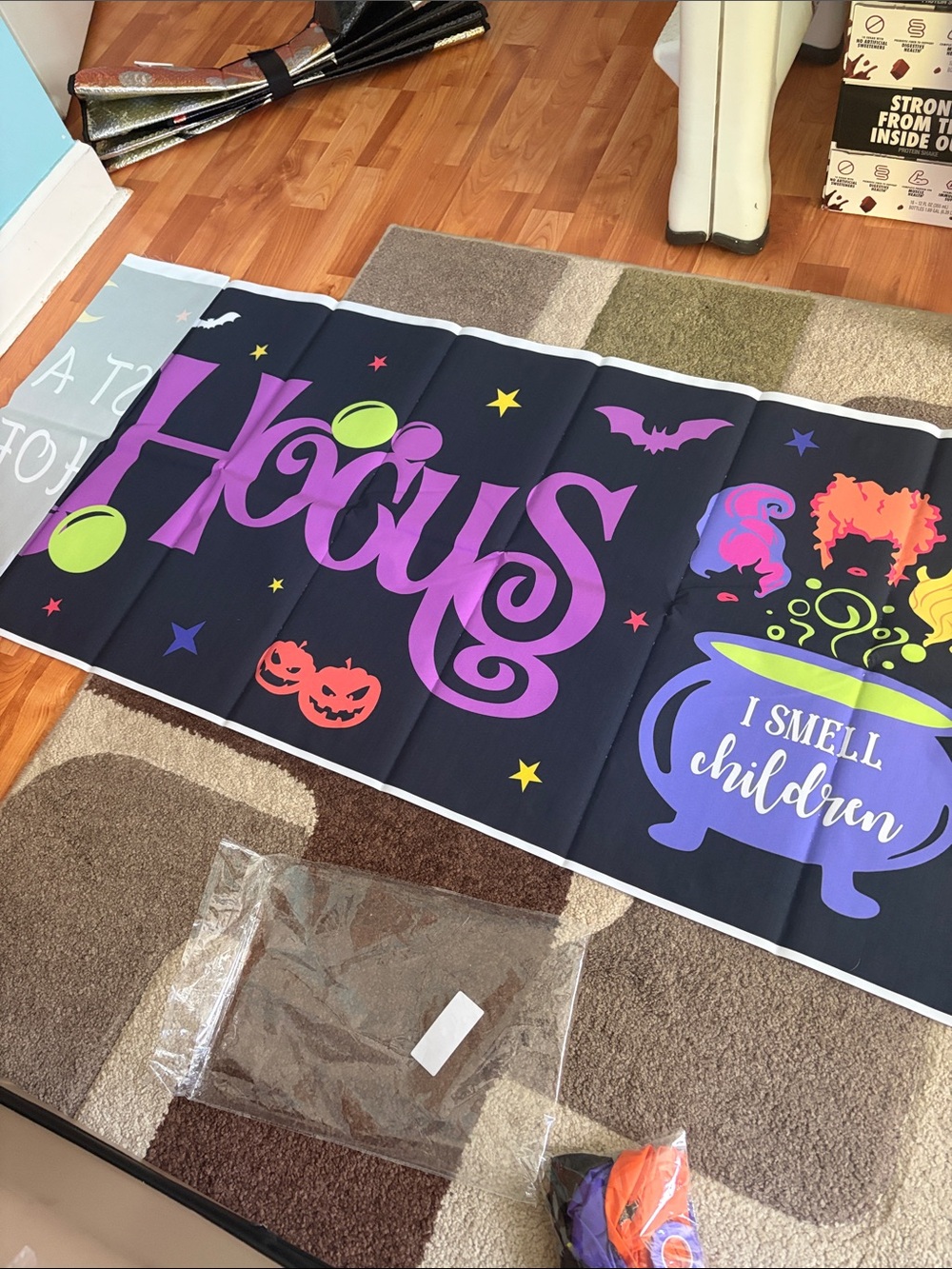 Hocus Halloween Banner - Purple & Black Decorative Wall Accent